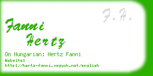 fanni hertz business card